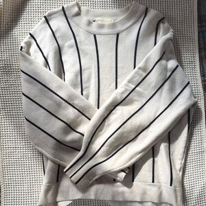 Striped Balloon Sleeve Sweater